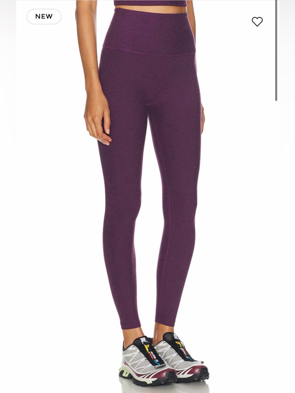 NWT Beyond Yoga Set: Raise The Barre Tank & Midi Legging Eggplant Purple Heather - Picture 6 of 10